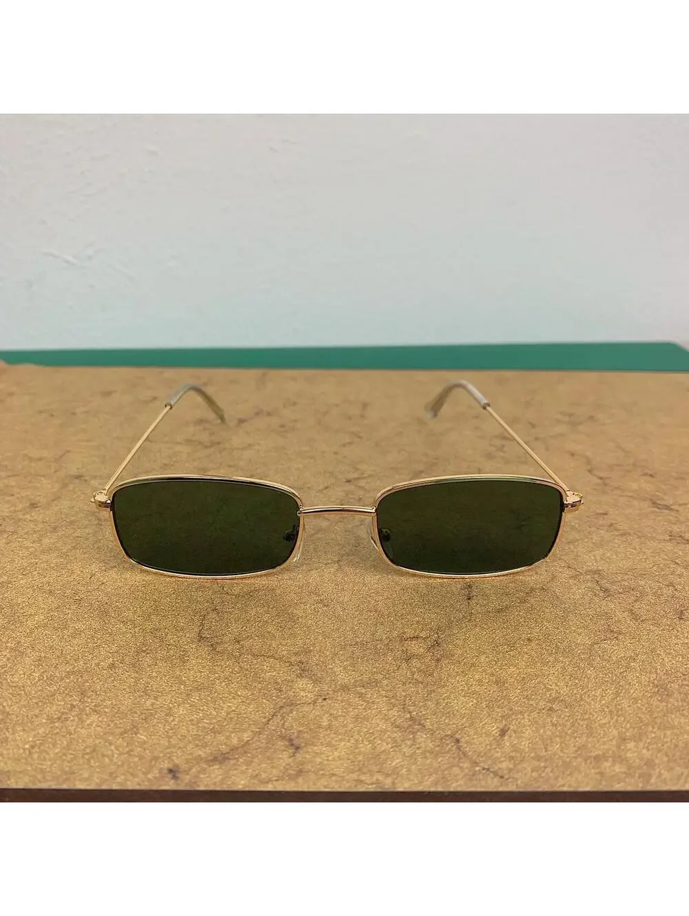 Y2K Vintage Gold Slim Unique Sunglasses Unisex